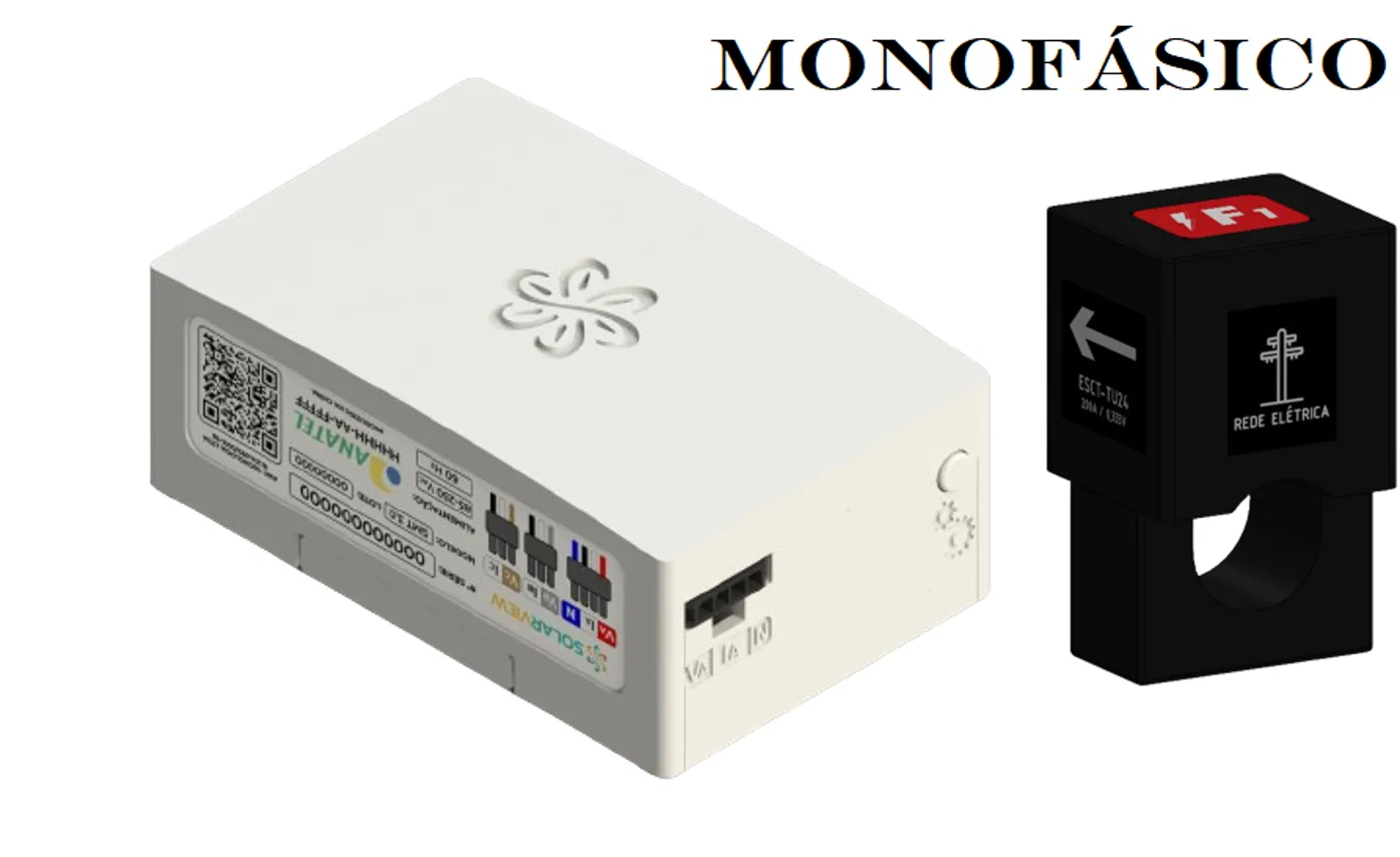 Smart Meter Home SolarView Monofásico com 1 TCA de 100A + Licença Básica